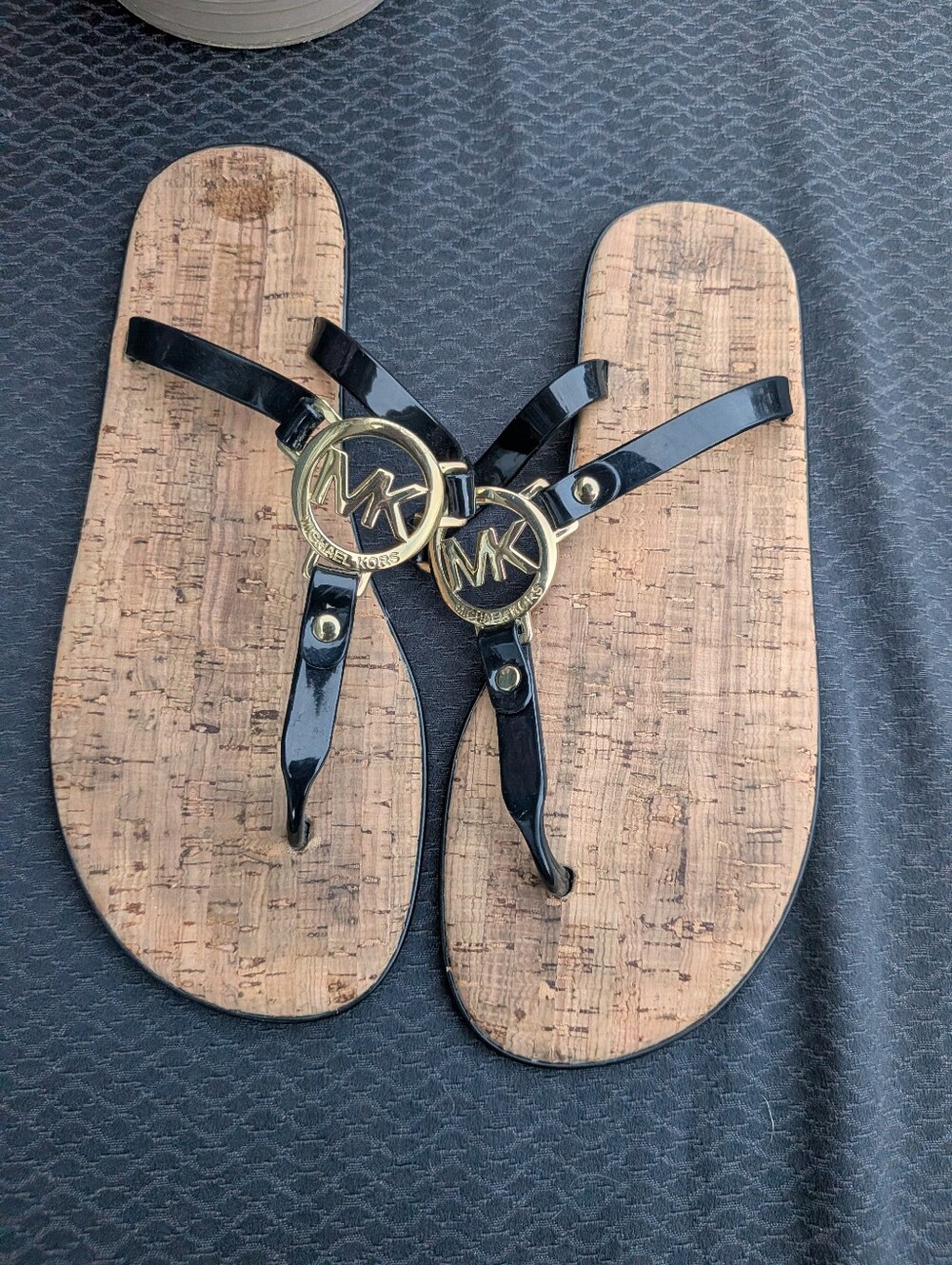 Michael Kors Sandals With Gold Buckle Logo Size 8